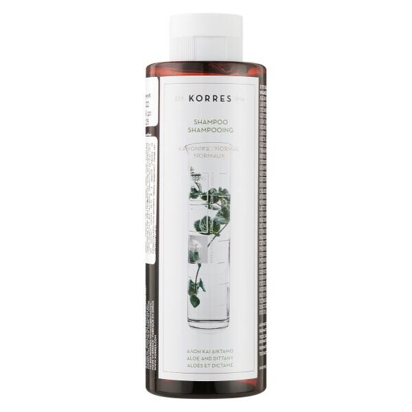 Шампунь для нормальных волос с алоэ и душицей критской Korres Aloe and Dittany Shampoo