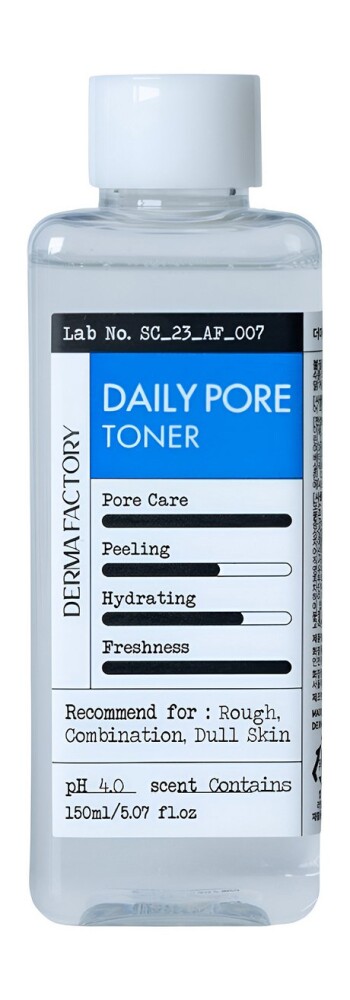 Освежающий тонер с кислотами для очищения пор Derma Factory Daily Pore Toner