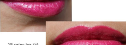 Искристая фуксия: YSL Golden Gloss shimmering lip gloss  # 49 Golden Violet