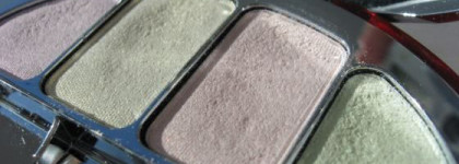 Тени в деле. Chanel Les 4 Ombres Eye Makeup № 19 Enigma, №95 Sparkling satin; Clarins palette quatuor colour quartet 10 les pastels — celestial