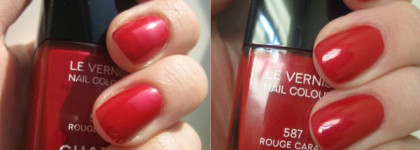 Chanel le vernis #587 Rouge carat, Dolce&Gabbana intense nail lacquer #121 Passione, #106 Drama