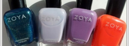 Zoya professional lacquer ZP508 Charla, ZP432 Miley, ZP470 Malia, ZP477 Paz