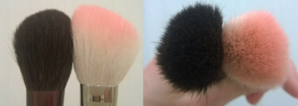 Наносим румяна, тональный крем и рисуем брови...кистями Shiseido