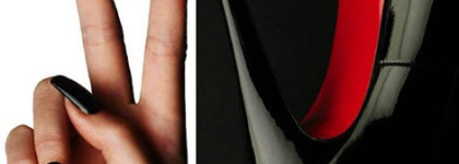 Черные туфли на высоком каблуке с красной подошвой или China Glaze Nail Lacquer # 77064 Lubu Heels