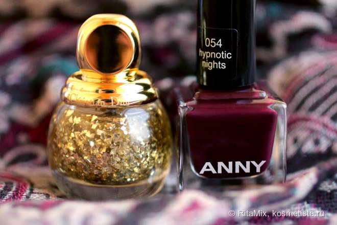 Под гипнозом от Anny Nail Polish # 054 hypnotic nights и в шоке от красоты Dior Diorific Vernis Golden Shock