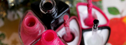 Маникюр с Bourjois La Laque Gel & Le Top Coat Gel. Два оттенка - # 7 Lycheers и # 6 Fuchsiao Bella