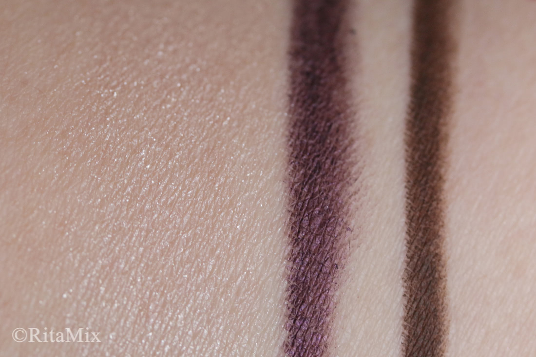 Слева направо: тени - Guerlain Ombre Eclat 1 Shade #183 L'instant D'une Caresse, карандаши для глаз - Chanel Le Crayon Yeux Precision Eye Definer # 77 Deep Purple, Chanel Stylo Yeux Waterproof Long-Lasting Eyeliner # 20 Espresso