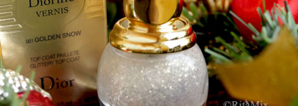 Новогодний Dior Diorific Glittery Top Coat # 001 Golden Snow из рождественской коллекции Dior Golden Nights Holiday 2020 Collection