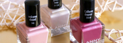 ANNY Nail Polish # 222.80 California dreamin, # 243 welcome aboard, # 317.50 golden ivory