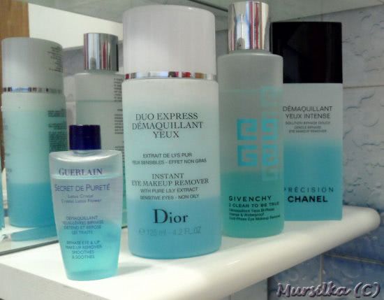 Двухфазные жидкости для снятия макияжа с глаз: Dior, Chanel, Givenchy, Guerlain