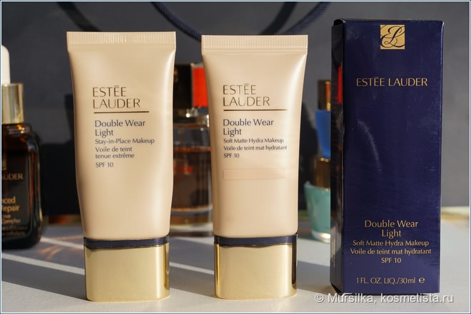 Estee Lauder Double Wear Light Soft Matte Hydra Makeup SPF 10 #1C1 Cool Bone / Сравнение со старой версией