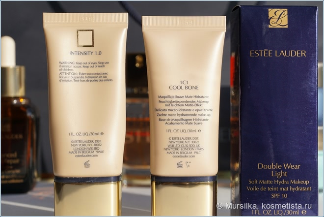 Estee Lauder Double Wear Light Soft Matte Hydra Makeup SPF 10 #1C1 Cool Bone / Сравнение со старой версией