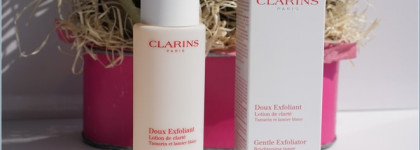 Clarins: Gentle Exfoliator Brightening Toner и Day Screen Multi-Protection SPF 50