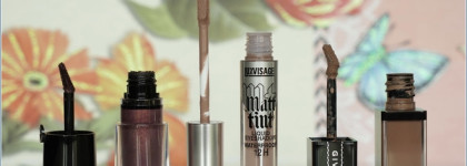 Хочу кремовые / Могу жидкие: сравнение Luxvisage Matt Tint Liquid Eyeshadow #104 с Givenchy и Armani