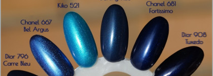 Синие лаки-старички (Kiko 521, Chanel #681 Fortissimo, Dior #791 Darling blue)