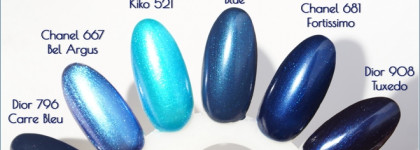 Синие лаки-старички (Kiko 521, Chanel #681 Fortissimo, Dior #791 Darling blue)