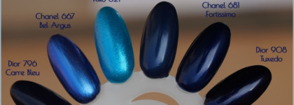 Синие лаки-старички (Kiko 521, Chanel #681 Fortissimo, Dior #791 Darling blue)