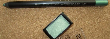 Зеленое настроение. Карандаш для век ArtDeco Soft Eye Liner Waterproof #21 и моно-тени Eye Shadow - duocrome # 250