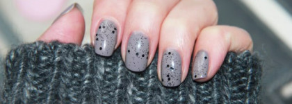 Уютный и интересный серый с Essie Chinchilly и Nubar Black Polka Dot