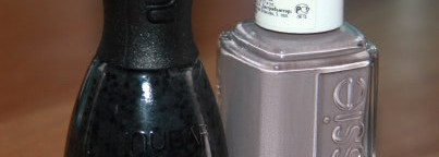 Уютный и интересный серый с Essie Chinchilly и Nubar Black Polka Dot