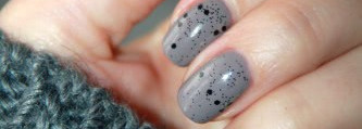 Уютный и интересный серый с Essie Chinchilly и Nubar Black Polka Dot