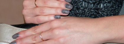 Уютный и интересный серый с Essie Chinchilly и Nubar Black Polka Dot
