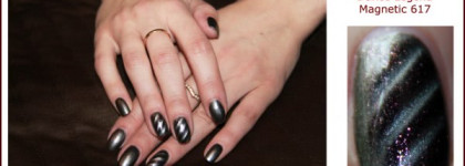 Магнитный лак и маникюр с ним. Dance Legend Magnetiс 617