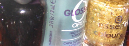 Новогодний маникюр с лаком-глиттером Essence№67 make it golden