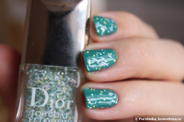 Весенний дуэт - YSL La Laque Couture 36 Vert D'Orient и Dior Top Coat Eclosion 001 Blossoming Top Coat