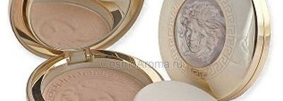 Бренд Versace. Пудра Versace Extra Creamy Compact Foundation тон 01 G  и чувственный блеск для губ Versace Sensual Feeling Lipgloss тон V2055