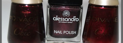 Лаки коричнево-бордовых оттенков с золотом от Divage и Alessandro. Вечерний шик