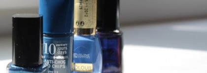 Синие. Вся глубина синего цвета в лаках одноимённого оттенка от Bourjois, Alessandro и Attitude Nail Polishes