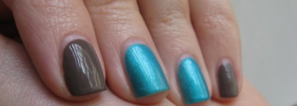 CND Shellac. Особенности технологии и маникюр с двумя оттенками: # 29 Hotski to Tchotchke, # 34 Rubble