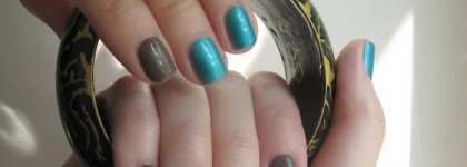 CND Shellac. Особенности технологии и маникюр с двумя оттенками: # 29 Hotski to Tchotchke, # 34 Rubble