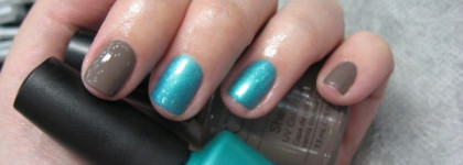 CND Shellac. Особенности технологии и маникюр с двумя оттенками: # 29 Hotski to Tchotchke, # 34 Rubble