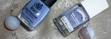 Нежные цветки барвинка... INM Out The Door nail lacquer #226 Partido; Sagitta Dalmation Collection nail laquer #10
