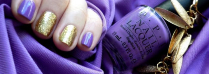 Сирень и золото. OPI # A Grape Fit! Incoco # 24 Karats