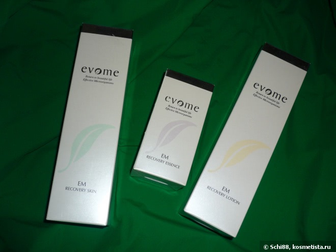 Трёхступенчатое восстановление кожи лица по-корейски. Evome EM Recovery Skin, Essence, Lotion