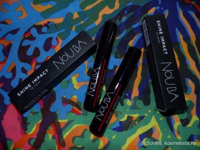 Nouba Shine Impact lip color # 503 Temptation, # 504 Obsession