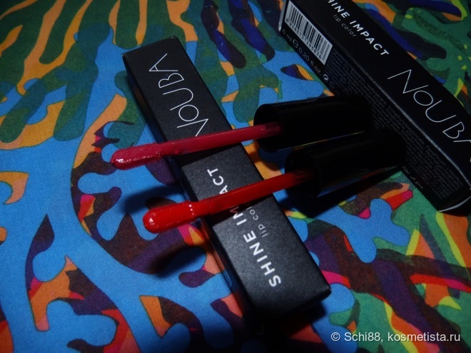 Nouba Shine Impact lip color # 503 Temptation, # 504 Obsession