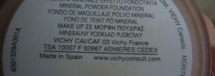 Vichy Aera teint – Минеральная тональная пудра с очищающими кожу минералами, оттенок 20 nude