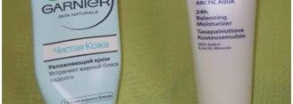 Все познается в сравнении: Garnier skin naturais Чистая кожа увлажняющий крем и Lumene Arktik aqua 24h balancing moisturizer