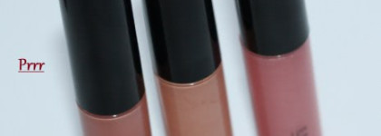 Три разных и одновременно одинаковых блеска MAC Lipglass - Prrr, Lip 65, Illicit