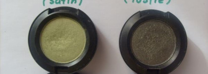 Травка зеленеет. По крайней мере, в тенях Juxt (Satin), MAC и Greensmoke (Lustre), МАС!