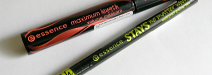 Essence: Maximum Length Volume Mascara and Stays No Matter What 24H Waterproof Eyeliner Pen 01 Midnight Black