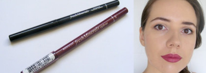 FreshMinerals Waterproof Automatic Eyeliner Black and Lipliner Burgandy