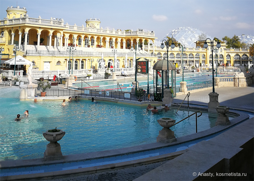 В качестве фона для съемки служили самые большие купальни Будапешта - Сечени