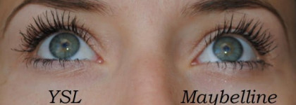 Сравнение туши для ресниц Yves Saint Laurent и Maybelline