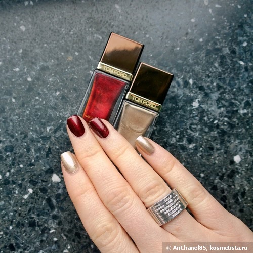 Tom Ford Nail Laсquer # 17 silver smoke & #19 burnished rouge