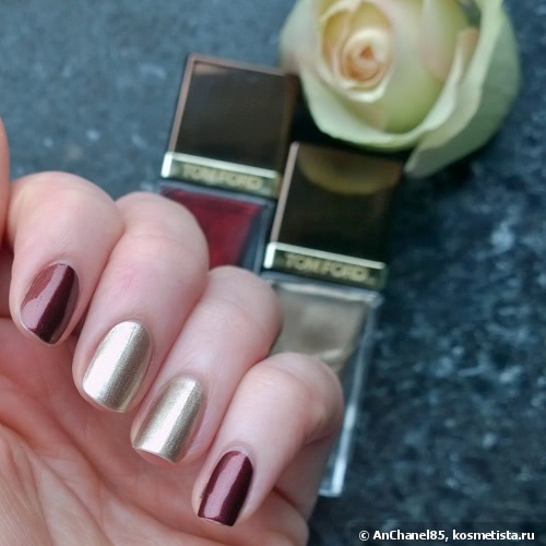 Tom Ford Nail Laсquer # 17 silver smoke & #19 burnished rouge